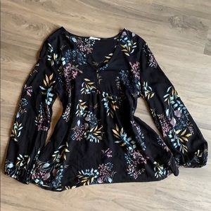 Bohme Babydoll-Fit Floral Top